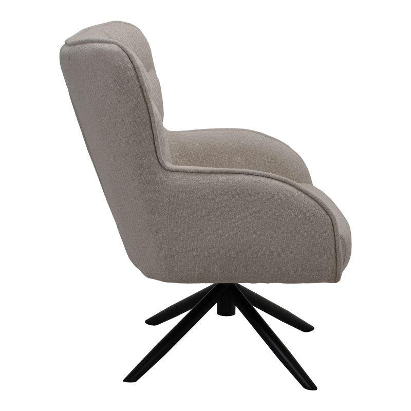 Fotoliu rotativ cu funcție Fremilia , Stil Modern, Material Țesătură Gri-Bej, Dimensiuni 75x80x94cm