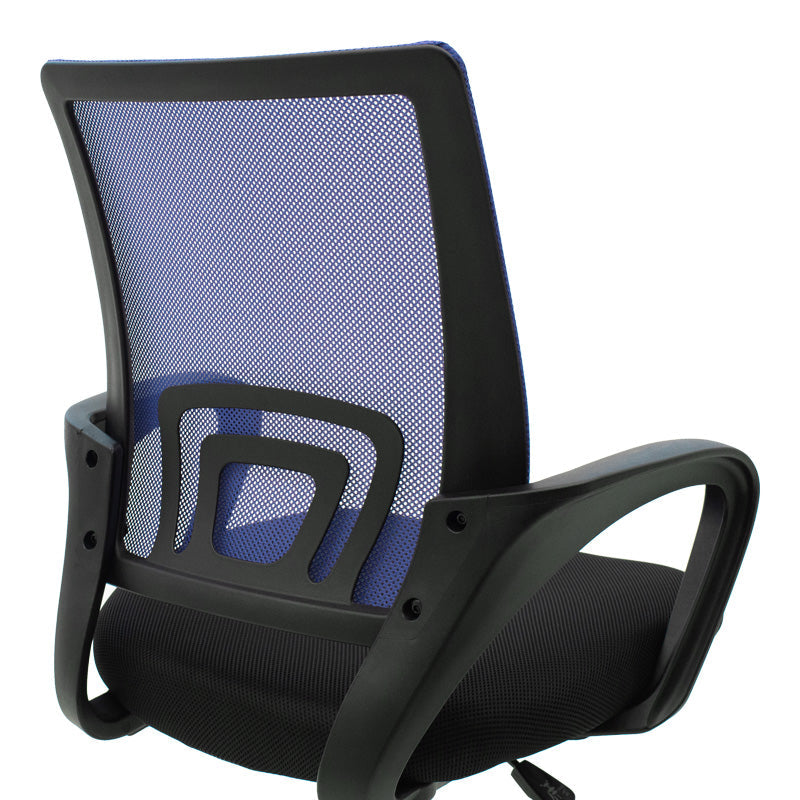 Scaun ergonomic de birou Berto II cu spatar din mesh – roz/negru, 60x48x85–95 cm - Albastru