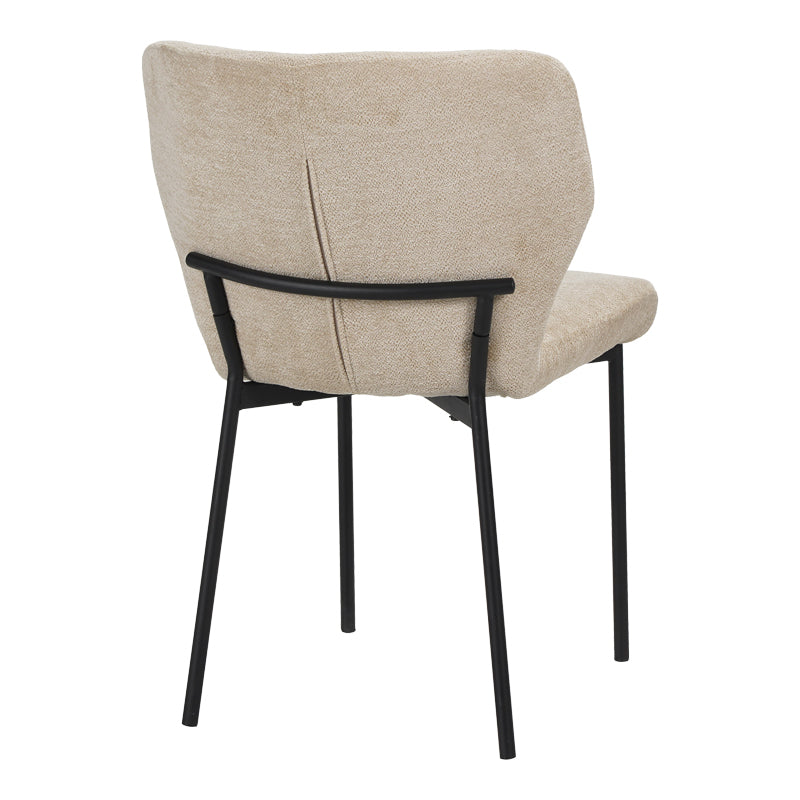 Scaun confortabil Mavier , Modern, Material Textil Bej, Picioare Metal Negru, 48x61.5x82cm