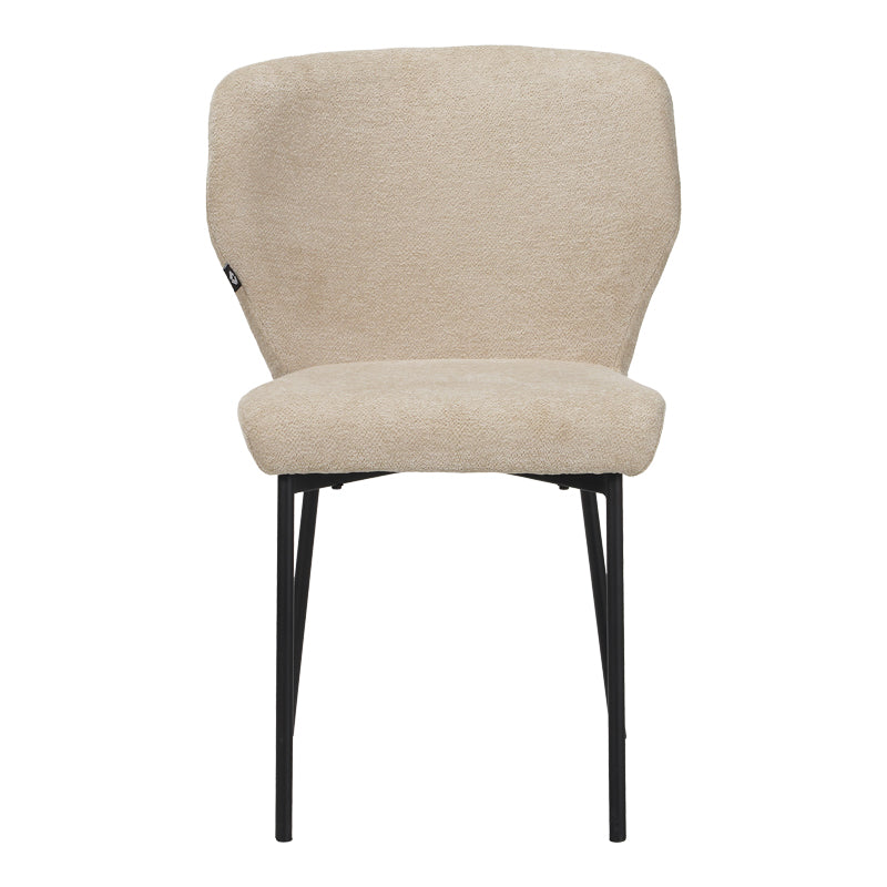 Scaun confortabil Mavier , Modern, Material Textil Bej, Picioare Metal Negru, 48x61.5x82cm
