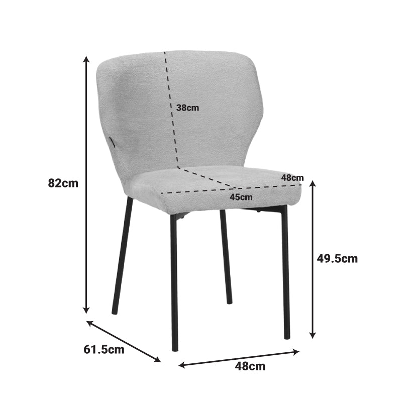 Scaun confortabil Mavier , Modern, Material Textil Bej, Picioare Metal Negru, 48x61.5x82cm
