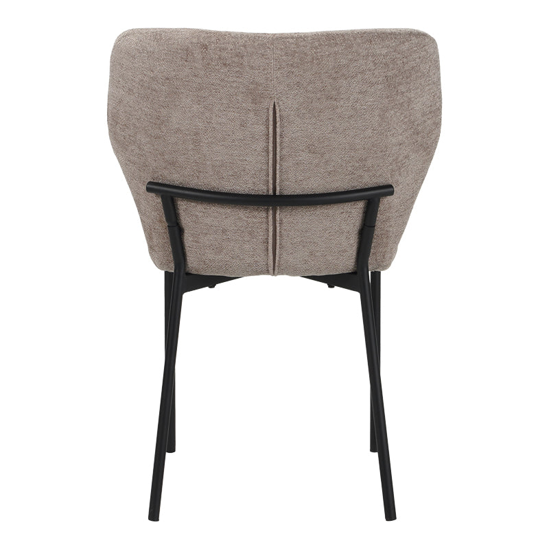 Scaun confortabil Mavier, Stil Modern, Stofă Gri-Bej, Picioare Metal Negru, 48x61.5x82cm