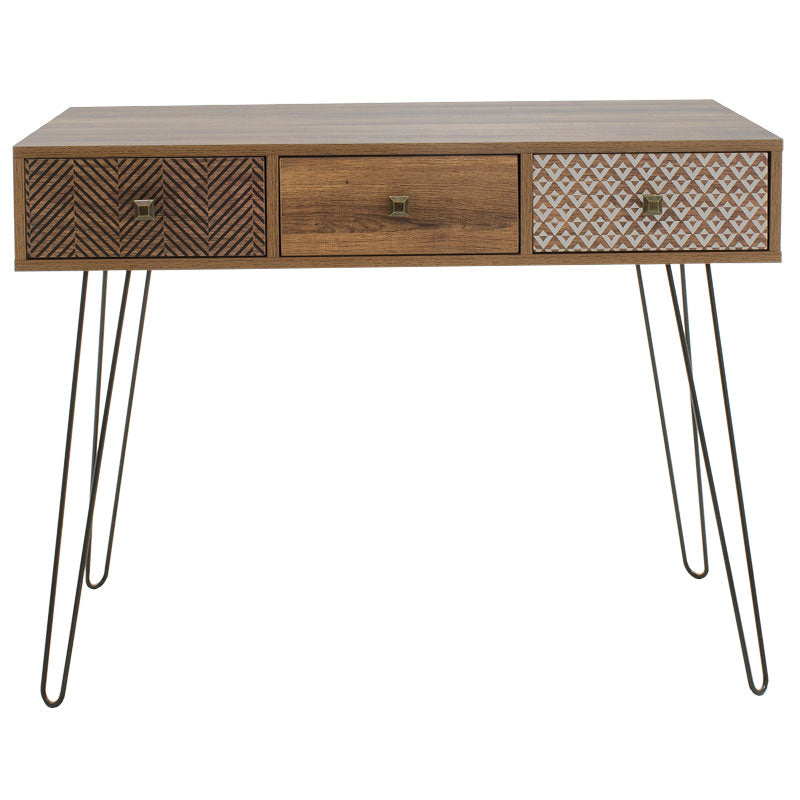 Consolă Boho, Lemn, nuc, 100x50x74 cm