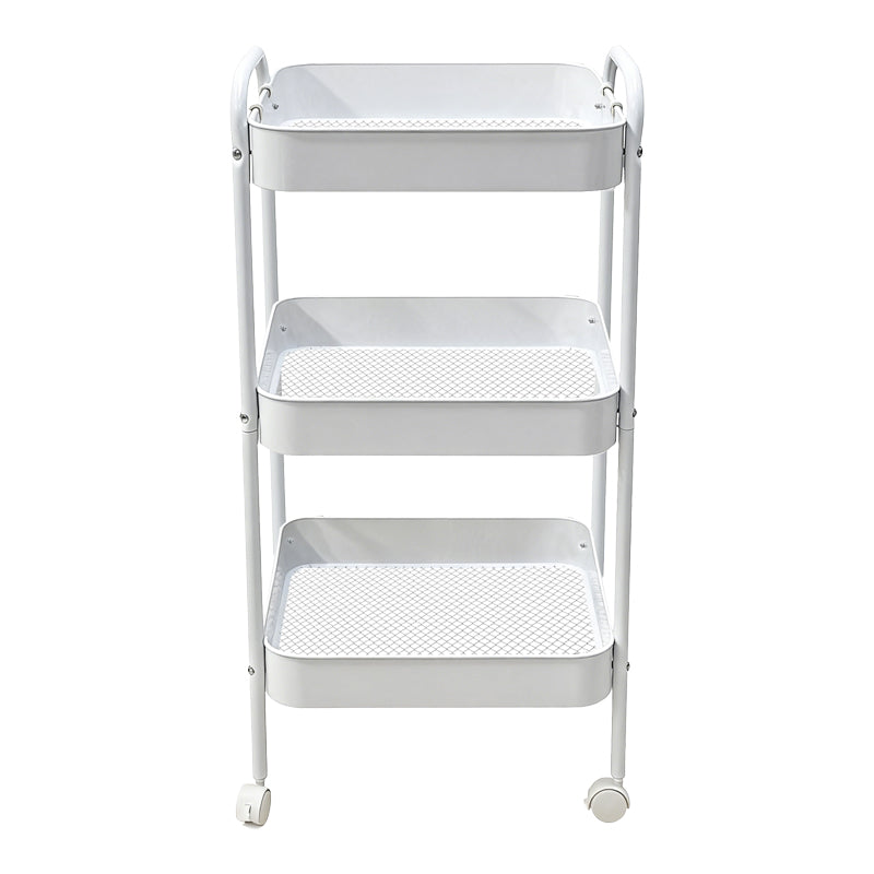 Carucior 3 Niveluri Nedea, Metal Alb, 41x30x77 cm