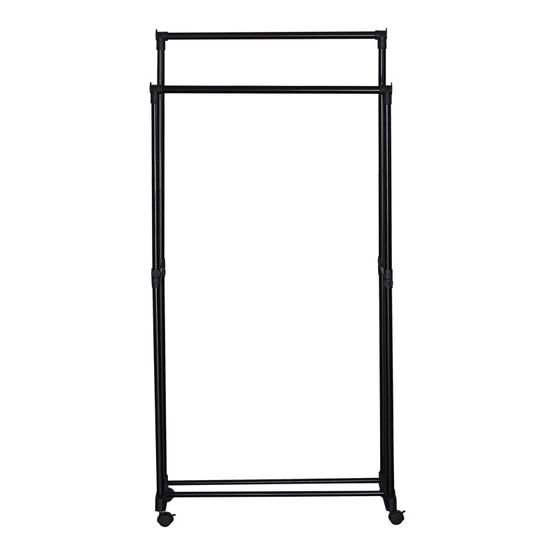 Cuier de podea Ganco din metal, Negru, 74.5x39x157 cm