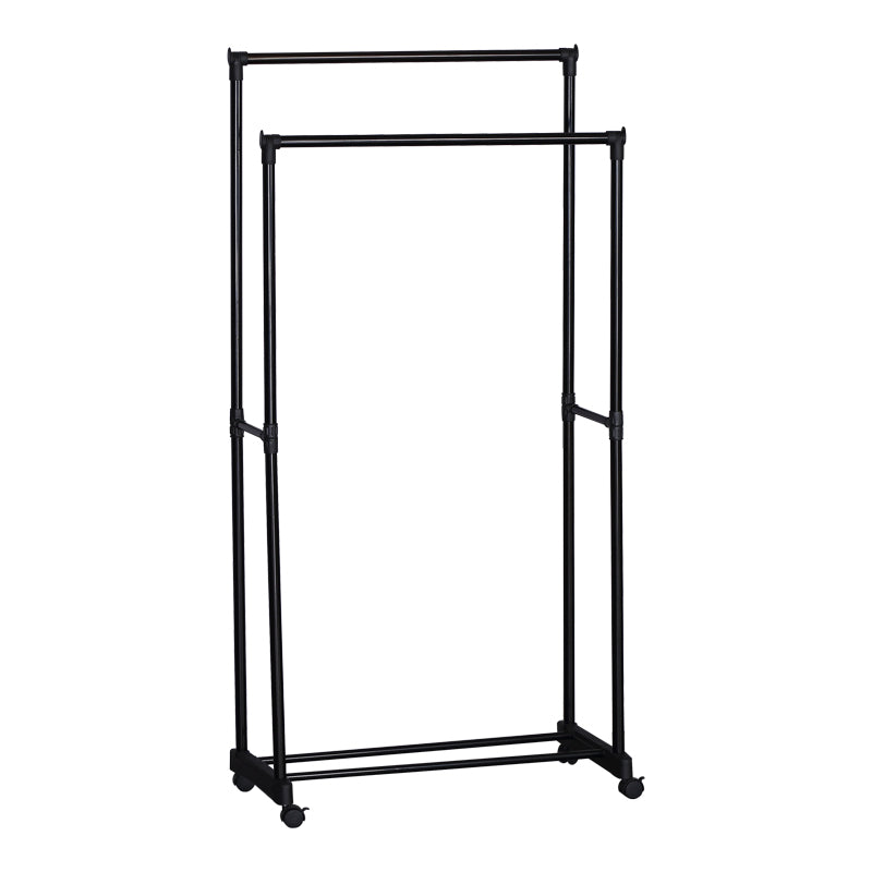 Cuier de podea Ganco din metal, Negru, 74.5x39x157 cm