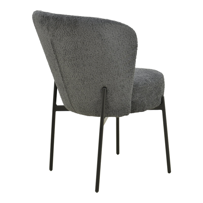 Scaun cu funcție Houlian , Stil Modern, Material textil antracit și metal negru, Dimensiuni 46x66x89cm.
