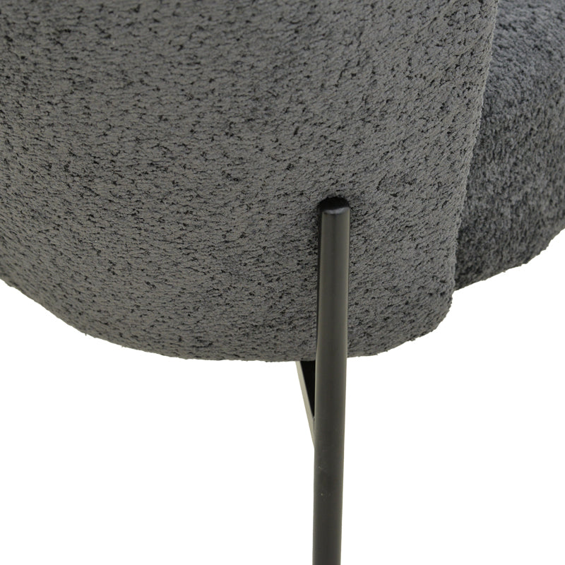 Scaun cu funcție Houlian , Stil Modern, Material textil antracit și metal negru, Dimensiuni 46x66x89cm.