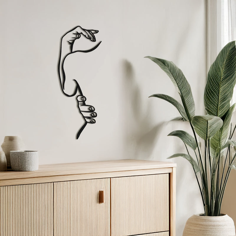 Decorațiune metal Wall deco Femalo negru metal 20x0.15x50cm