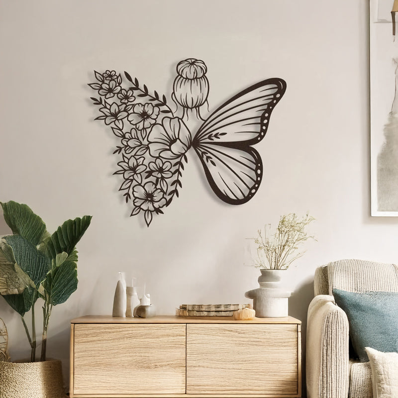 Decorațiune metal Wall deco Terfia negru metal 60x0.15x60cm