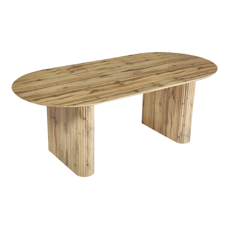 Masă de dining Nembou, Stejar, 210x100x76 cm