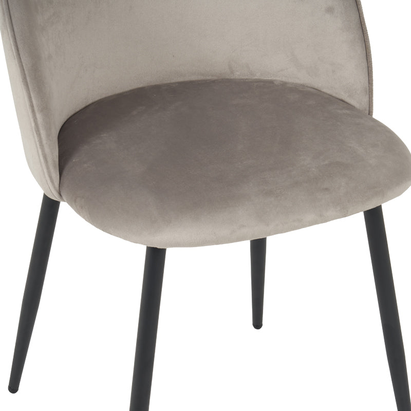 Scaun Perch, Catifea Gri, Picioare Metalice Negre, 50x43x82 cm