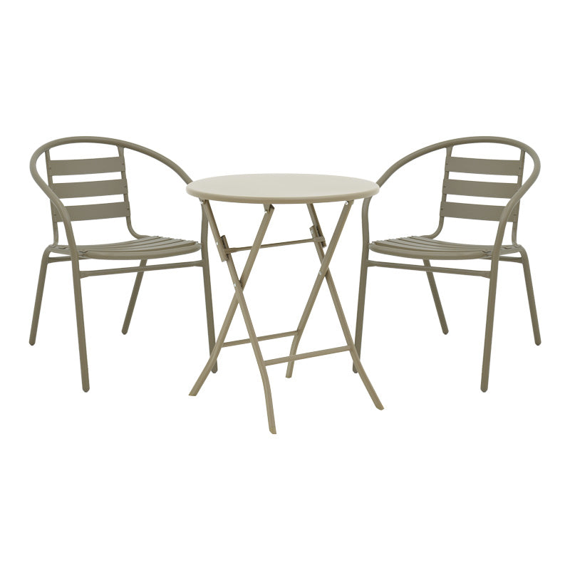 Set de masă cu funcție dining Albero-Tade, Metal, 60x70 cm, 3 piese, Șampanie