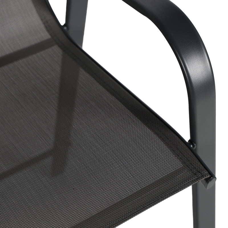 Scaun de bar mediu Calan, metal și textilenă, gri închis, 55x70x114 cm