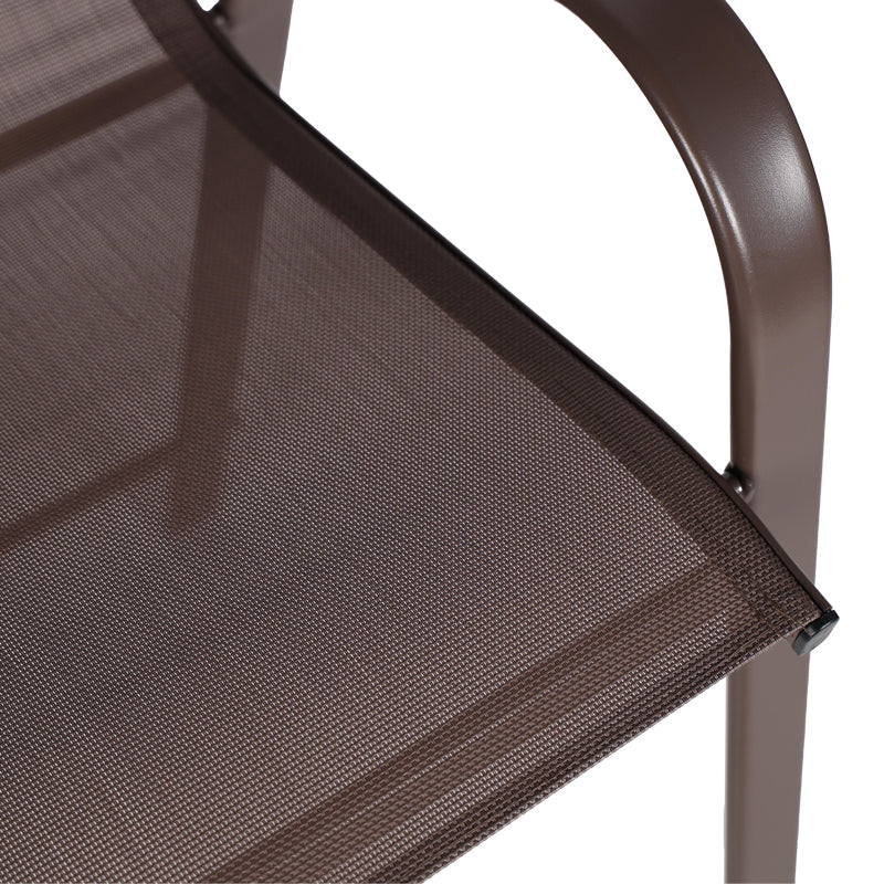 Scaun de bar mediu cu suport pentru picioare Calan, Metal-Textilenă, 55x70x114 cm, Maro Întunecat