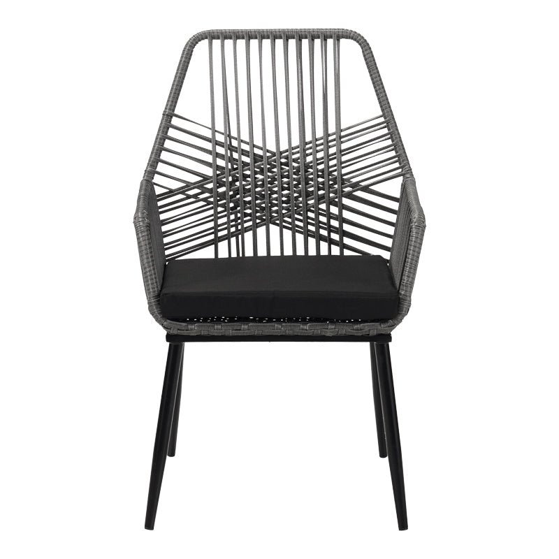 Fotoliu de exterior, Tanish, ratan, 58x58x87 cm, gri deschis