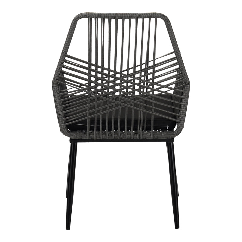 Fotoliu de exterior, Tanish, ratan, 58x58x87 cm, gri deschis