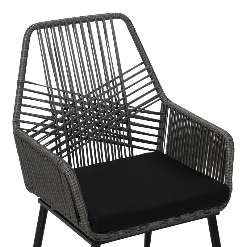 Fotoliu de exterior, Tanish, ratan, 58x58x87 cm, gri deschis
