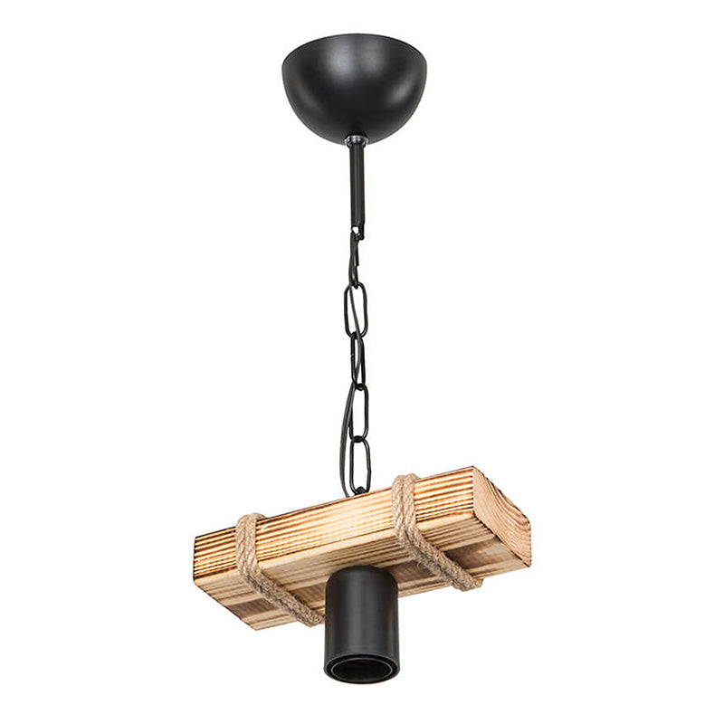 Lustra PWL-1027 metal negru-Natural 20x10x43 cm