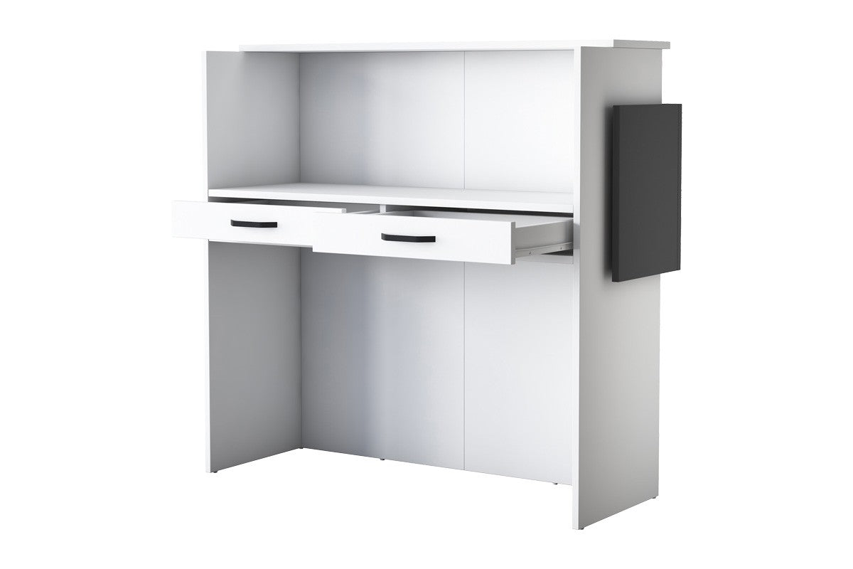 Birou de recepție Triana melaminat marmura Alb 110x40x110cm