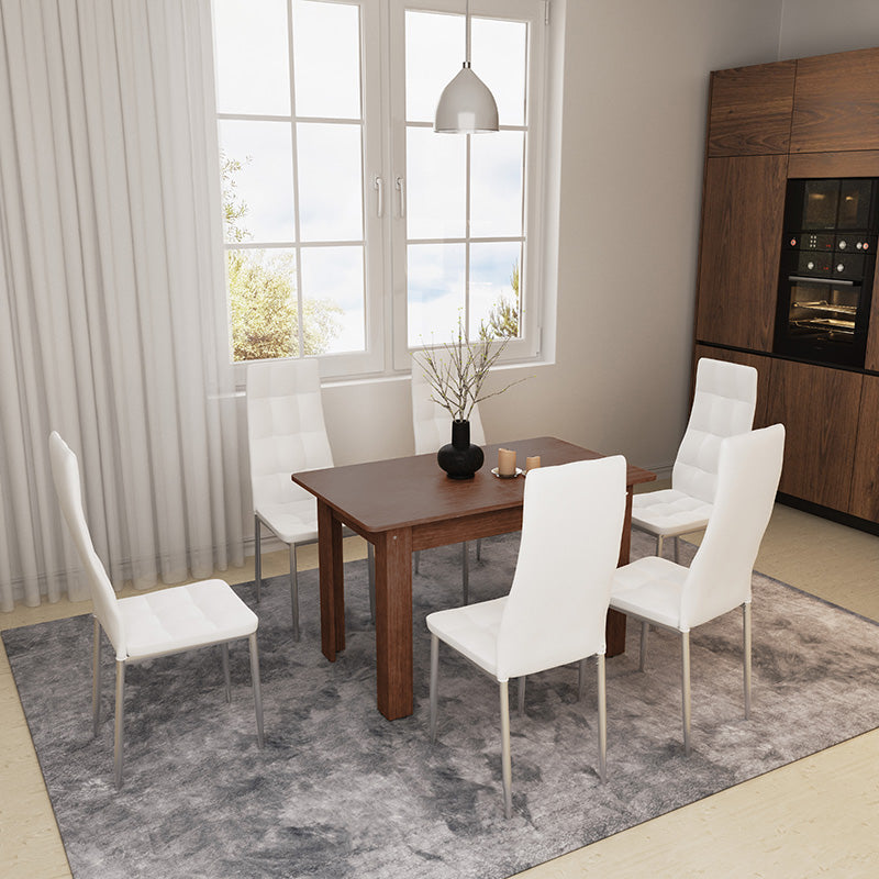 Masa de dining Quiin, extensibila, nuc, 120-174x70x74 cm - Nuc