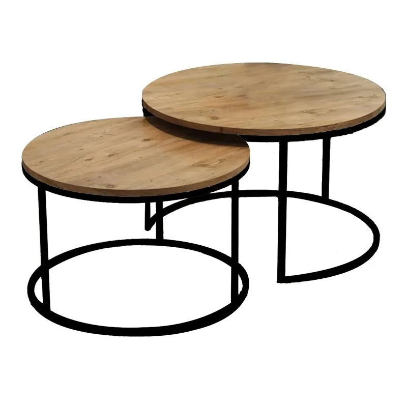 Mese de cafea set 2 piese Solme, Lemn și Metal, variate