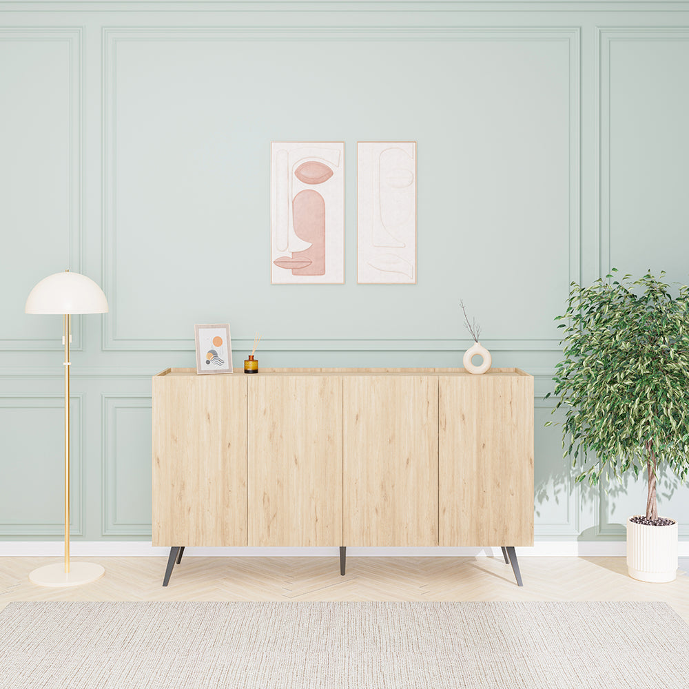 Consola Adore Luna cu 4 usi, Stejar, 180 x 100 x 43 cm