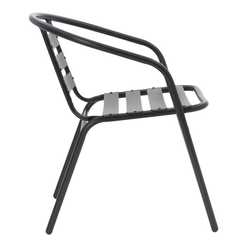 Masă de sufragerie cu funcție de dining Valor-Tade, Set 5 piese, Metal negru-Glas, 110x60x70 cm