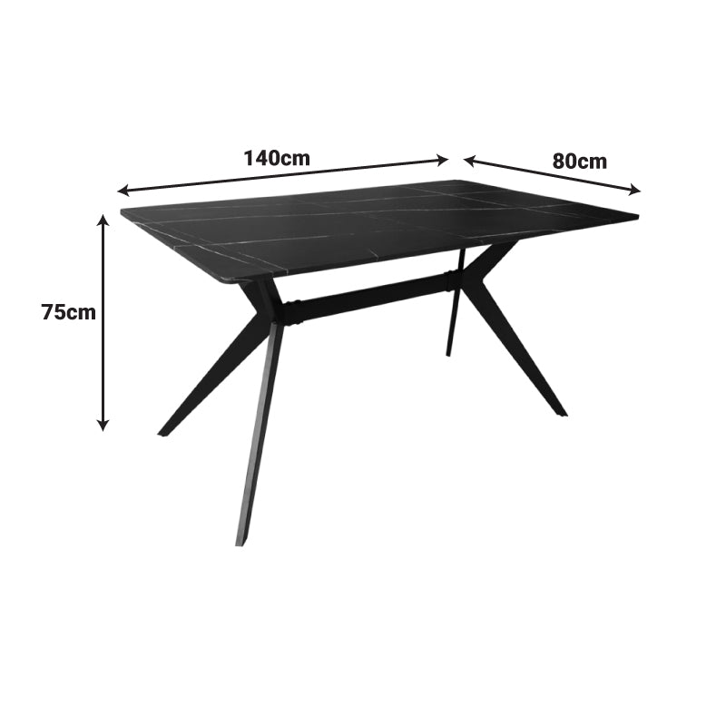 Set Mobilier Dining cu Funcție Extinsă, Masebo/Ezali, Lemn/Metal, 140x80x75 cm, 5 piese