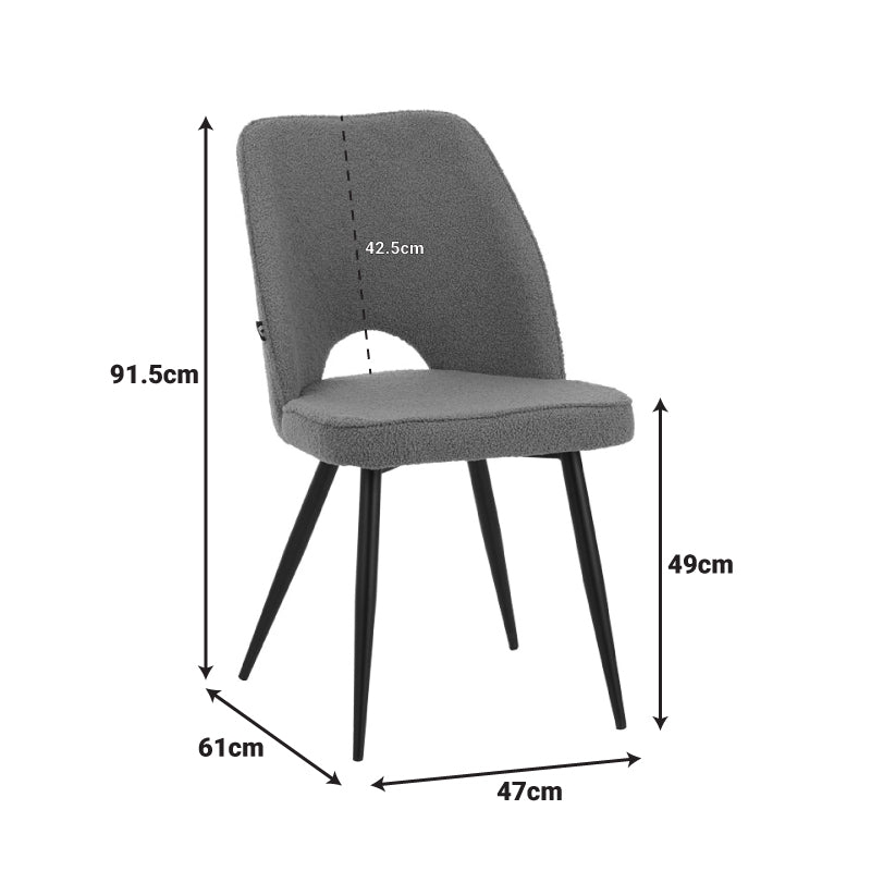 Set Mobilier Dining Renish cu Scaune Albe și Masă Ezali Neagră, Lemn/Metal, 140x80x75 cm, 5 piese