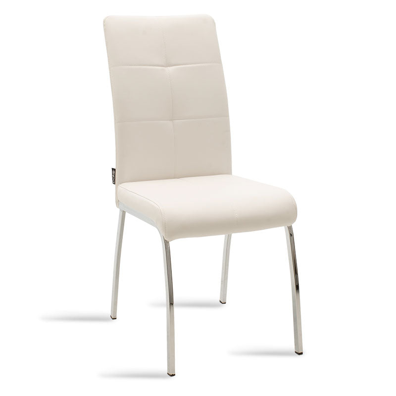 Set mobilier sufragerie cu scaune Ariadne albe și masă Titta din sticlă, Metal/Sticlă, 120x70x75 cm, 5 piese