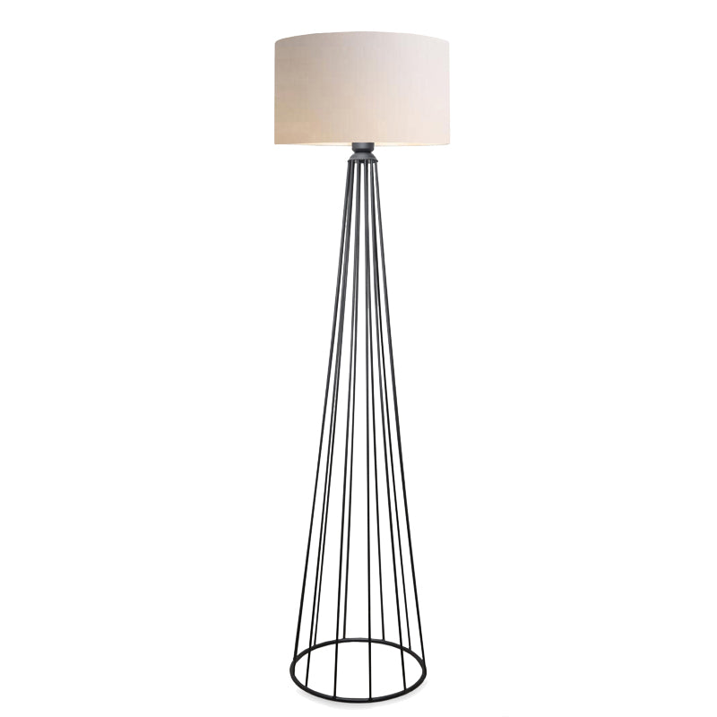 Lampa de podea Firdo I E27 tesatura crem -metal negru Ö38x121cm