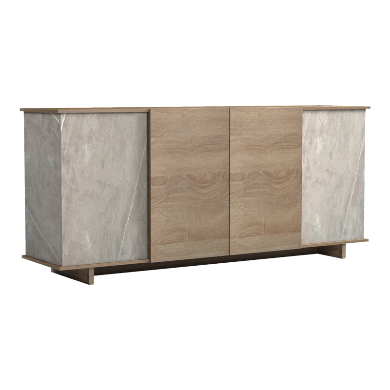 Bufet sonoma Zafore cu aspect de marmură gri-bej, 180x45x80 cm