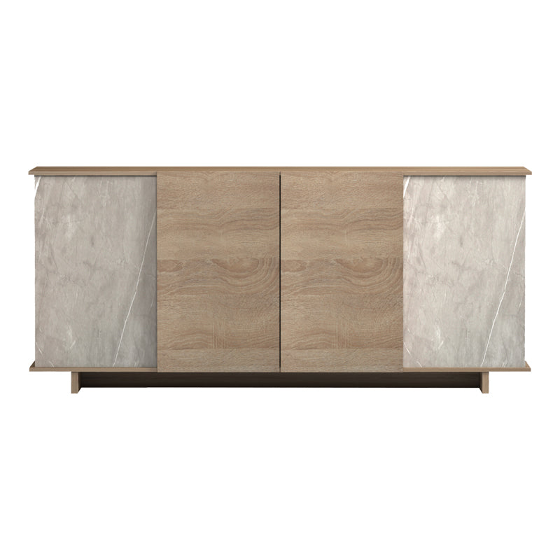 Bufet sonoma Zafore cu aspect de marmură gri-bej, 180x45x80 cm