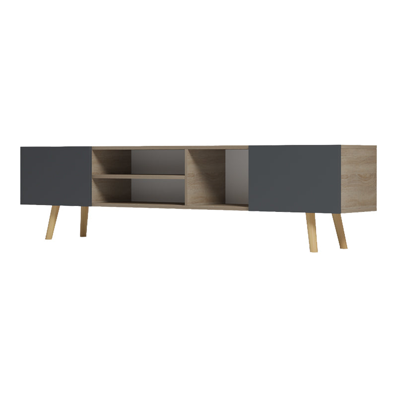 Dulap TV cu rafturi Osclo , Modern, Lemn Sonoma-Antracit, 160x30x53.5cm