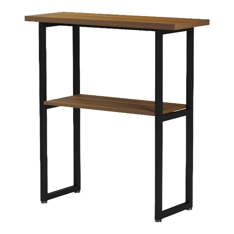 Consolă cu rafturi Solain, Modernă, Metal și Lemn Nuc, 79x29x85 cm