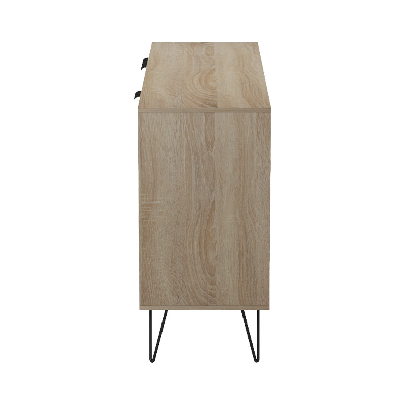 Bufet cu spațiu de depozitare Balain, Modern, Lemn Sonoma-Antracit, 142x35.5x83 cm