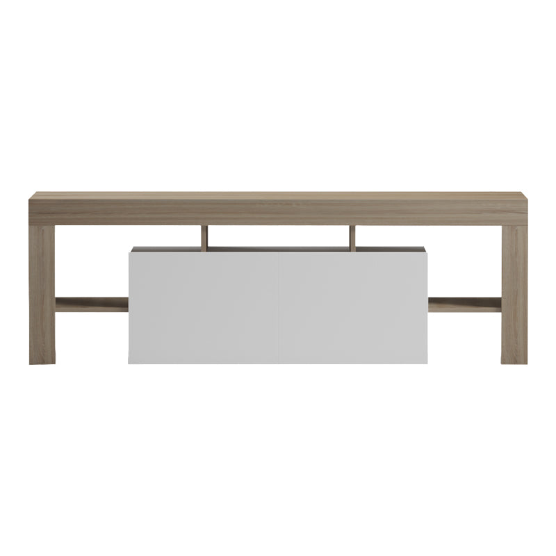 Dulap TV cu funcție de depozitare Liner, Modern, Lemn Sonoma-Alb, 150x40x50cm