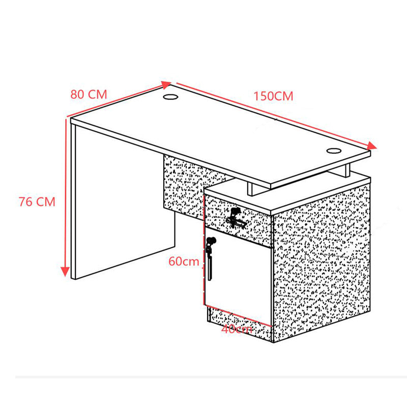 Birou profesional cu functie de organizare Oscar, Lemn Nuc/Gris închis, 150x80x76 cm