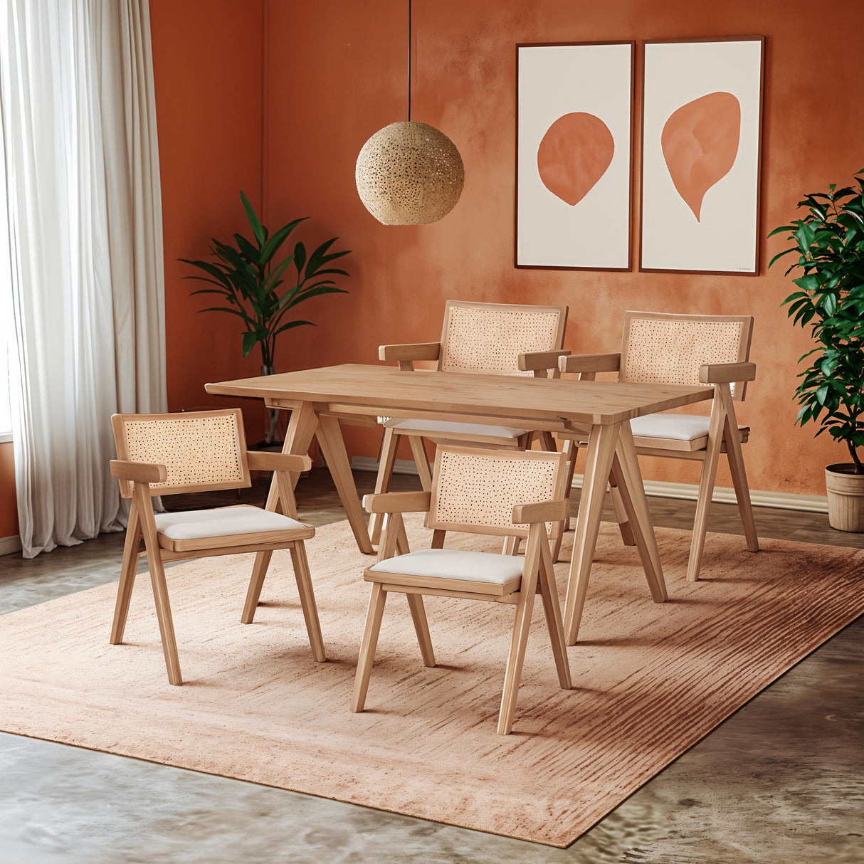 Masa Winslow din nuc deschis 180x85x75 cm