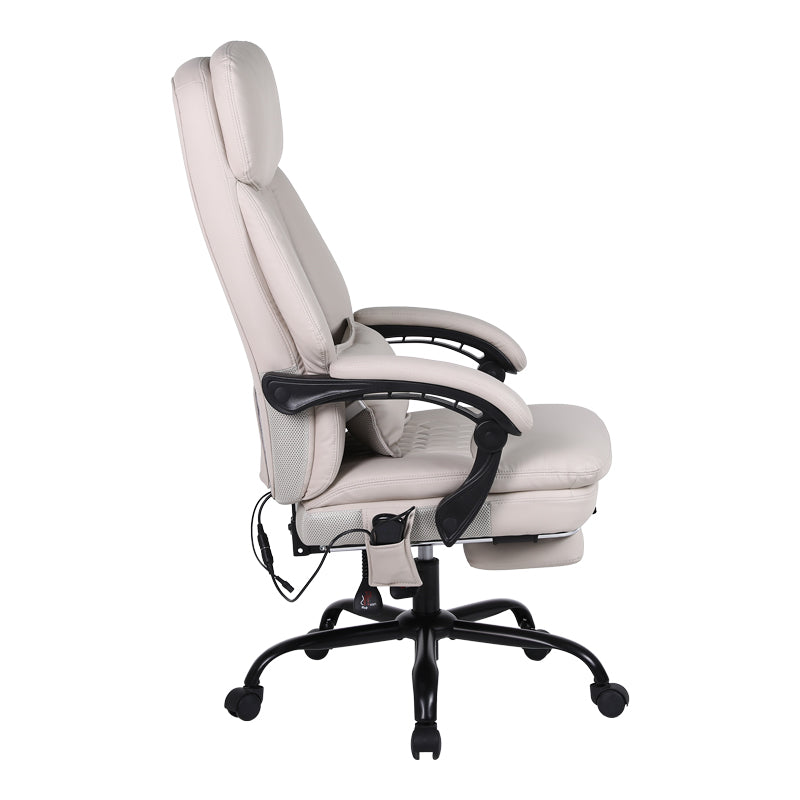 Scaun de birou pentru director cu masaj Sedici, Bej, 72x63x115-123 cm