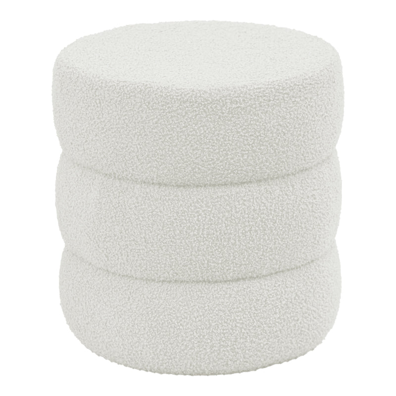 Taburet Kioto teddy 40x40 cm - Alb
