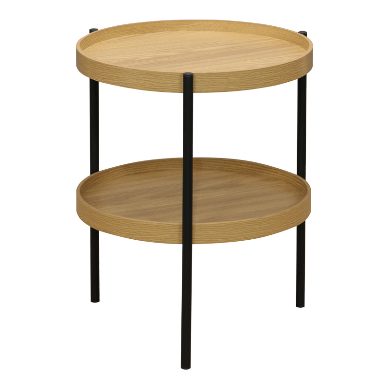 Masa laterala Portogie MDF nuc - metal negru D40x50cm