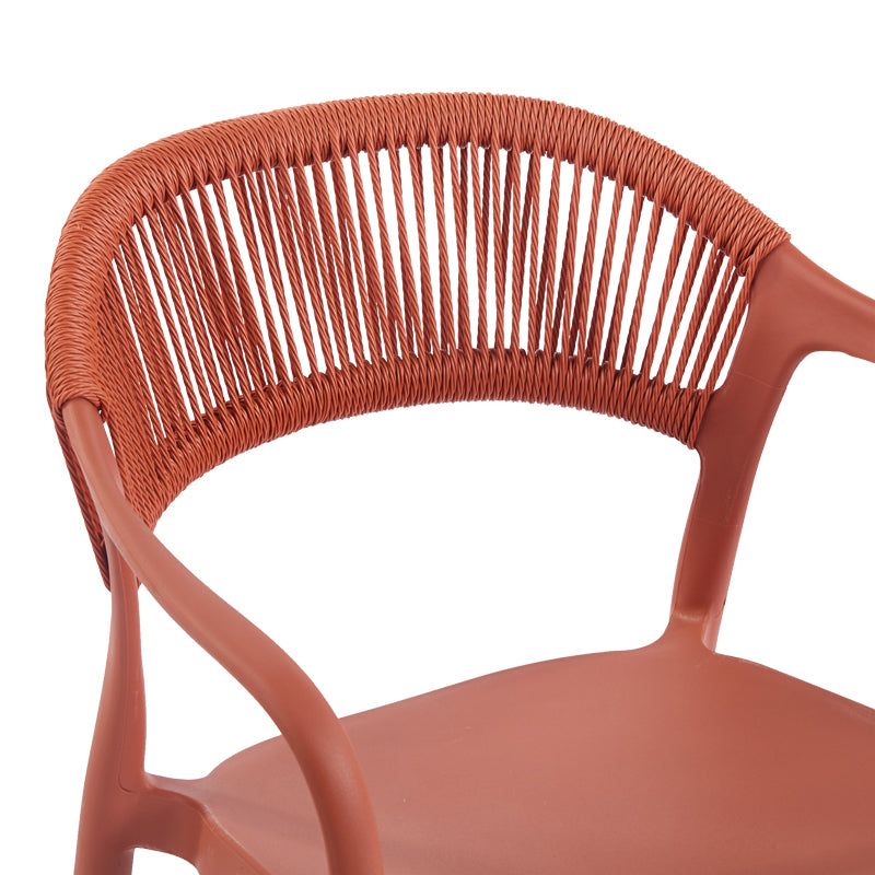 Fotoliu stivuibil Ankara, Rattan -PE, Terracotta, 54x55x77 cm