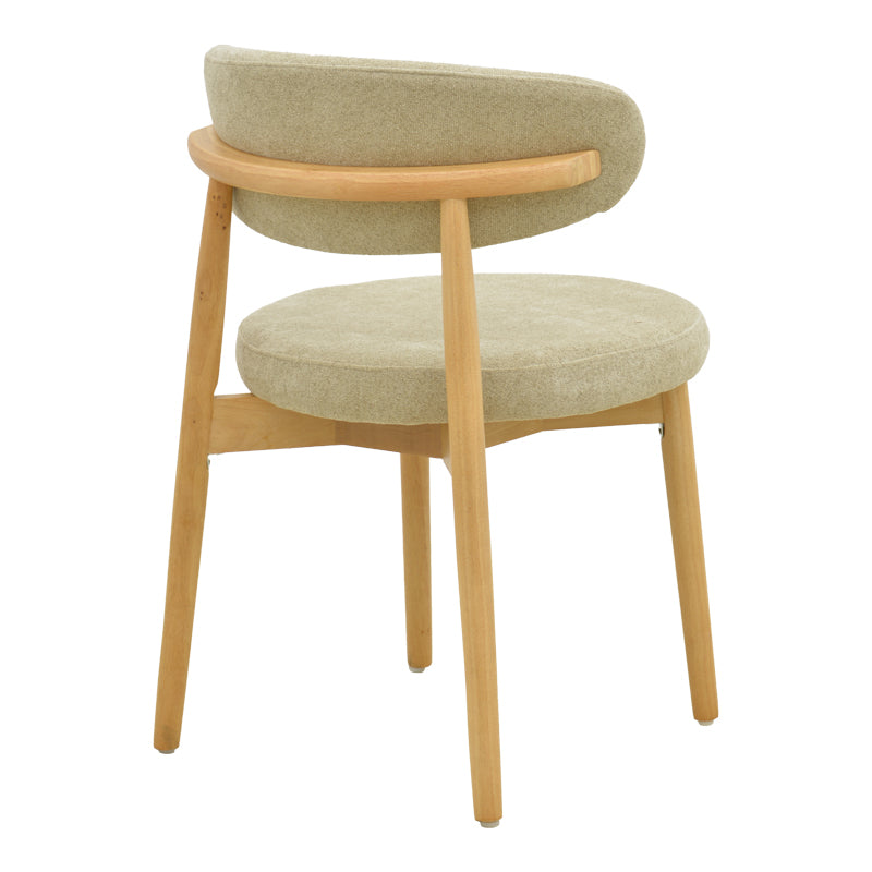 Scaun dining Luben din stofa si lemn de cauciuc, Gri-Natural, 53x54x79 cm