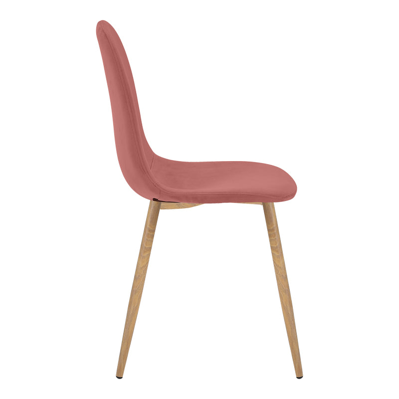 Scaun de dining Bella cu tapițerie catifea, natural, 43x52x89 cm