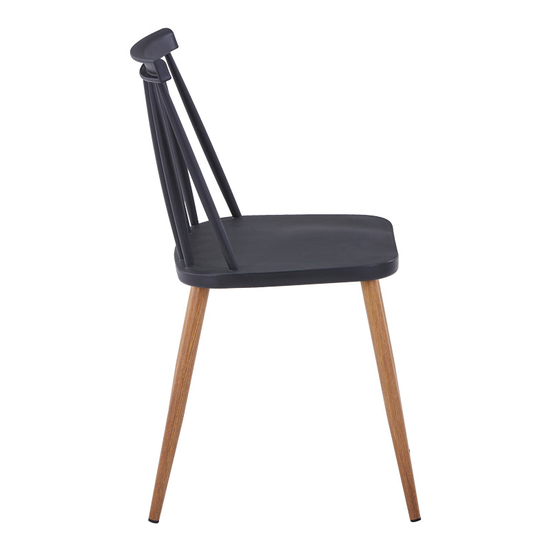 Scaun dining Aurora, Negru-Natural, polipropilena si metal, 42x49.5x77 cm