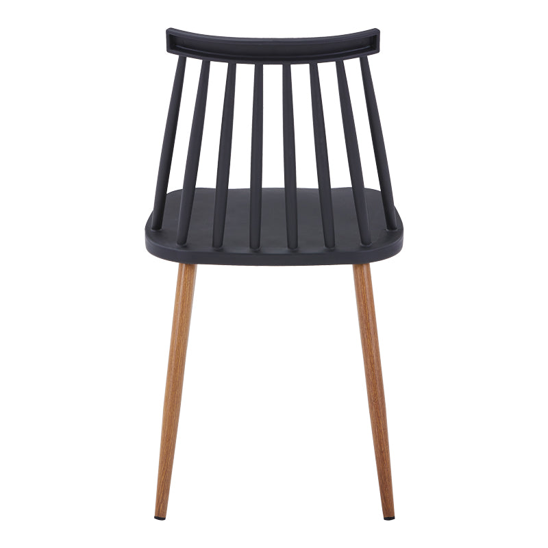 Scaun dining Aurora, Negru-Natural, polipropilena si metal, 42x49.5x77 cm