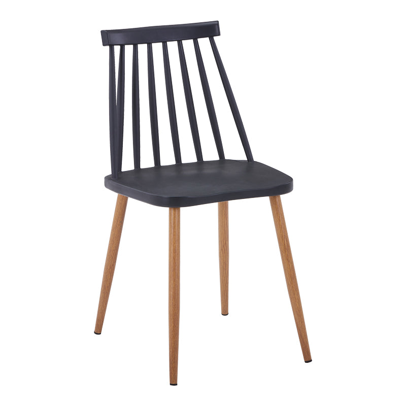 Scaun dining Aurora, Negru-Natural, polipropilena si metal, 42x49.5x77 cm