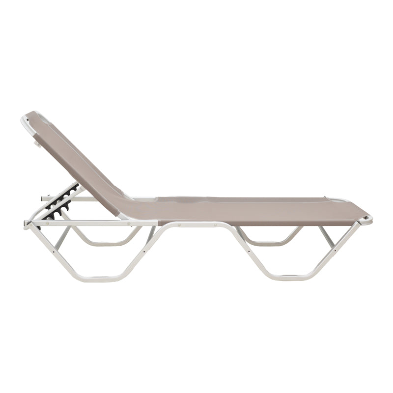 Sezlong Dessie pliabil aluminiu plasa 56x188x30 cm - Crem